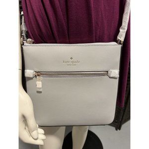 Kate Spade Sadie North south crossbody bag platinum grey msrp 299